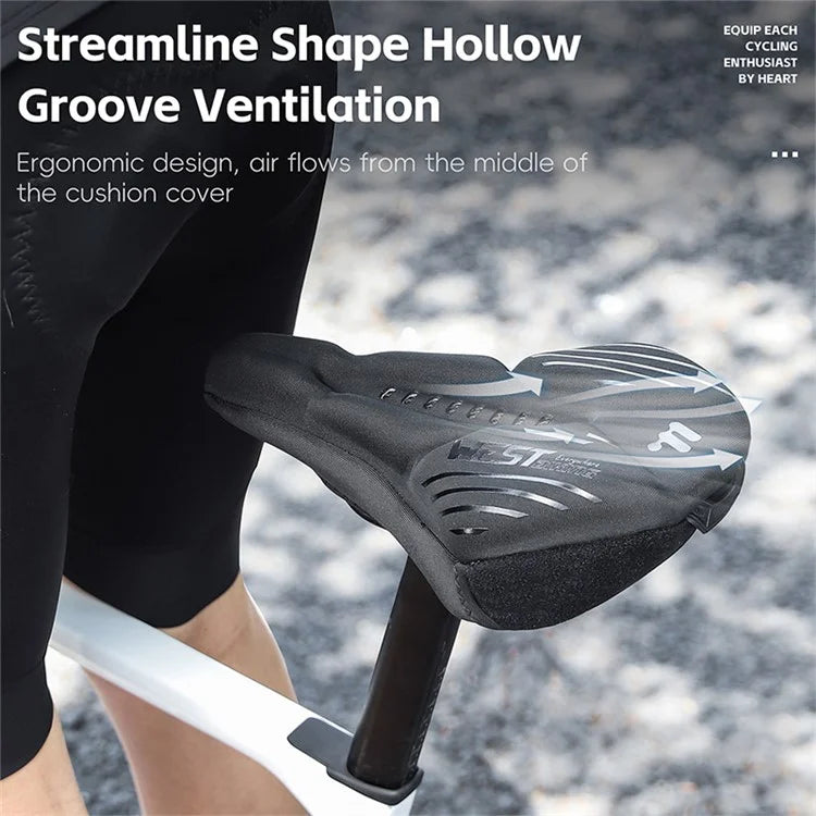 WEST BIKING YP0801224 Breathable Design Bike Saddle Cushion Bicycle Seat Cover with Rain Cover