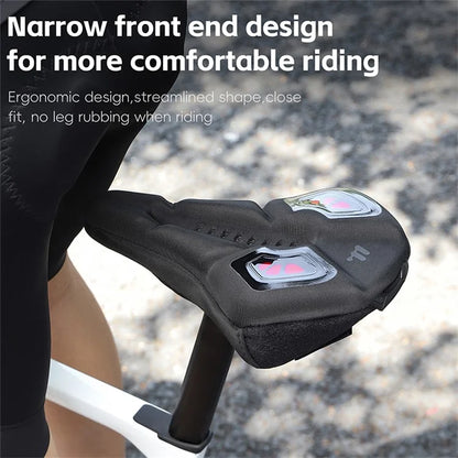 WEST BIKING YP0801222 Bike Saddle Cover Memory Foam + Silicone Breathable Bicycle Seat Cushion - Black+Red