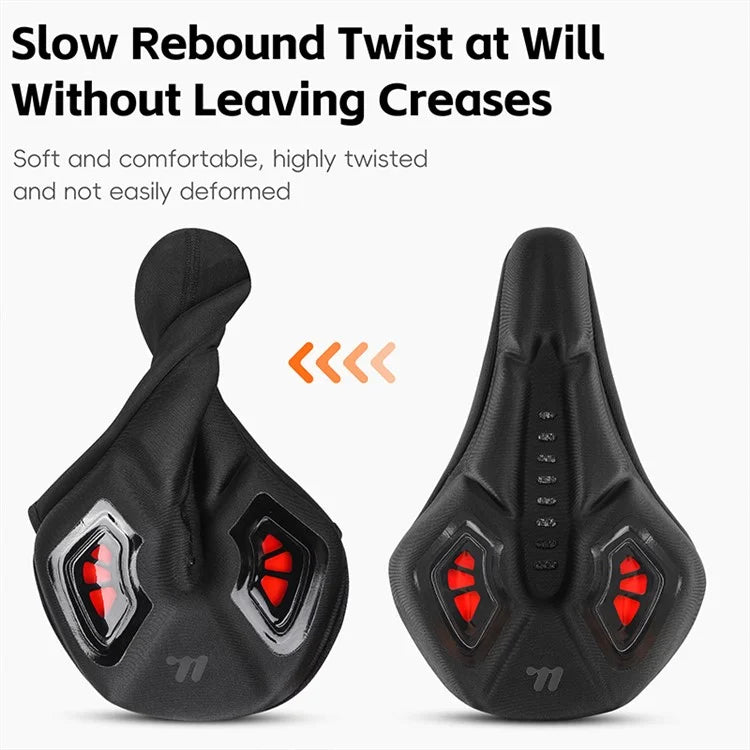 WEST BIKING YP0801222 Bike Saddle Cover Memory Foam + Silicone Breathable Bicycle Seat Cushion - Black+Red