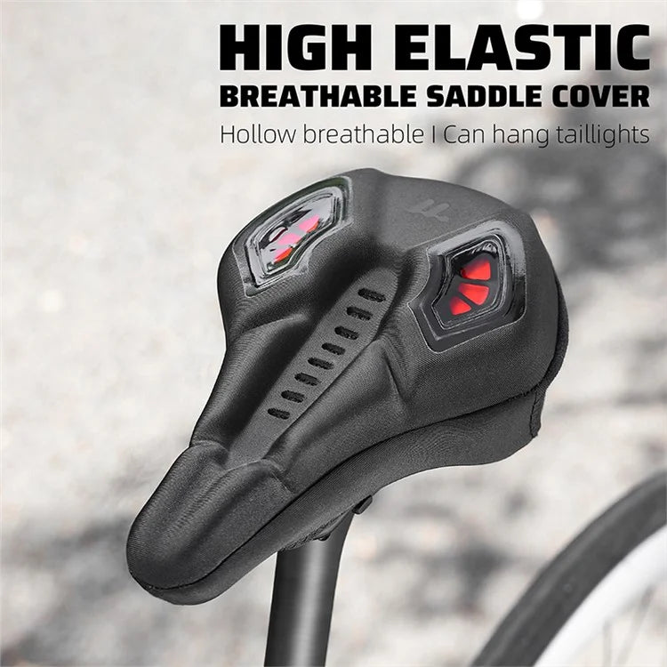 WEST BIKING YP0801222 Bike Saddle Cover Memory Foam + Silicone Breathable Bicycle Seat Cushion - Black+Red