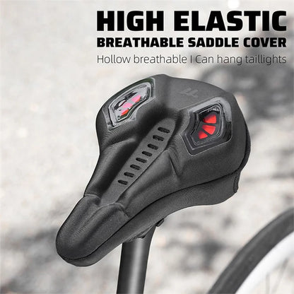 WEST BIKING YP0801222 Bike Saddle Cover Memory Foam + Silicone Breathable Bicycle Seat Cushion - Black+Red