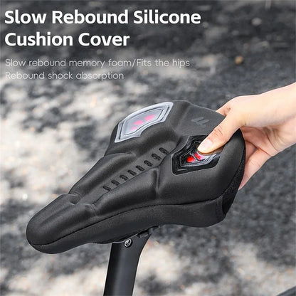 WEST BIKING YP0801222 Bike Saddle Cover Memory Foam + Silicone Breathable Bicycle Seat Cushion - Black+Red