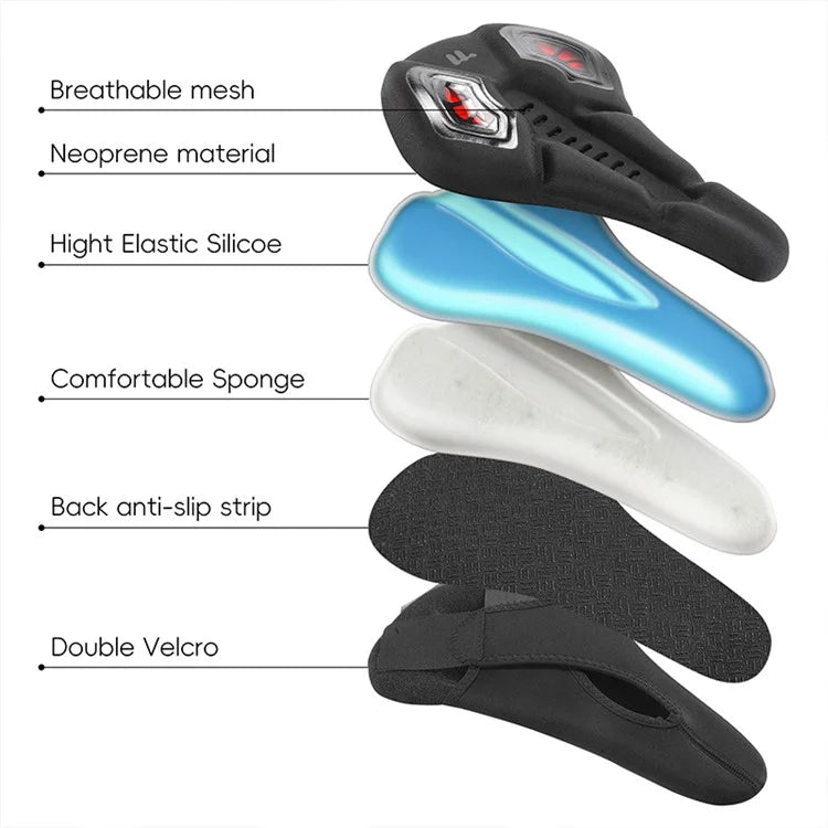 WEST BIKING YP0801221 Bike Saddle Cover Memory Foam + Silicone Breathable Bicycle Seat Cushion - Black