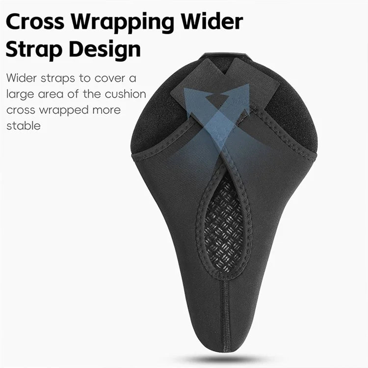 WEST BIKING YP0801221 Bike Saddle Cover Memory Foam + Silicone Breathable Bicycle Seat Cushion - Black