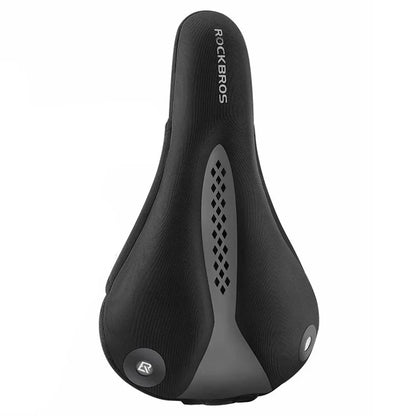 ROCKBROS Bike Saddle Cover Memory Foam + Liquid Silicone Thicken Bicycle Seat Cushion with Dual Tail Light
