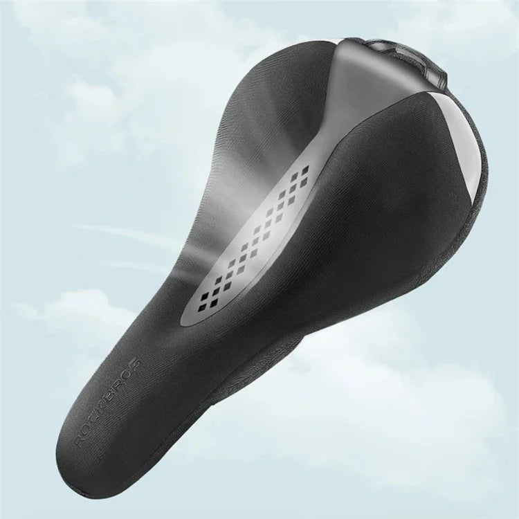 ROCKBROS Bike Saddle Cover Memory Foam + Liquid Silicone Thicken Bicycle Seat Cushion with Dual Tail Light