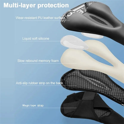 ROCKBROS Bike Cycling Saddle Cover Shock-absorption Silicone Bicycle Seat Cushion