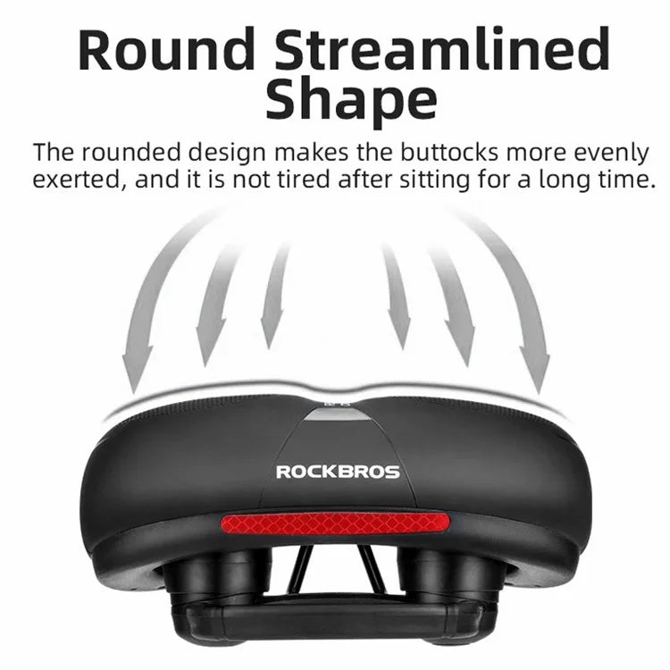 ROCKBROS AQ-6090 PU Leather+Memory Foam Bike Seat Saddle Breathable Bicycle Seat Cushion