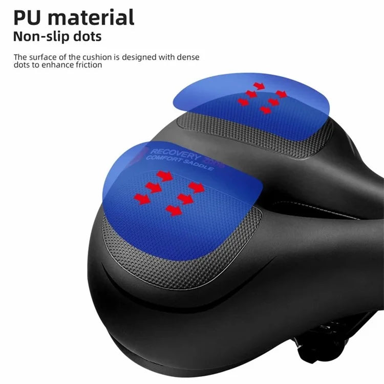 ROCKBROS AQ-6090 PU Leather+Memory Foam Bike Seat Saddle Breathable Bicycle Seat Cushion