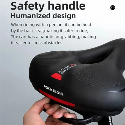 ROCKBROS AQ-6090 PU Leather+Memory Foam Bike Seat Saddle Breathable Bicycle Seat Cushion