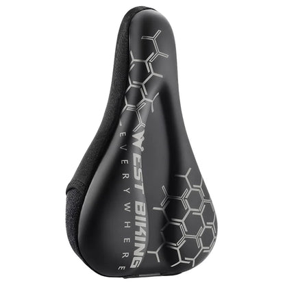 WEST BIKING Bike Saddle Cover PU Leather + Silicone + Memory Foam Thicken Bicycle Seat Cushion