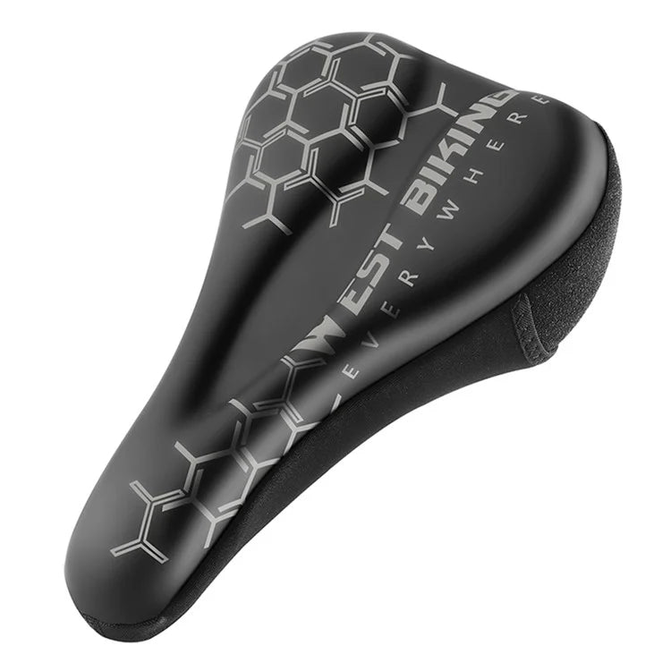 WEST BIKING Bike Saddle Cover PU Leather + Silicone + Memory Foam Thicken Bicycle Seat Cushion