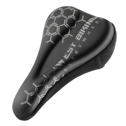 WEST BIKING Bike Saddle Cover PU Leather + Silicone + Memory Foam Thicken Bicycle Seat Cushion