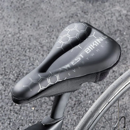 WEST BIKING Bike Saddle Cover PU Leather + Silicone + Memory Foam Thicken Bicycle Seat Cushion