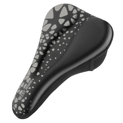 WEST BIKING Bike Saddle Cover PU Leather + Silicone + Memory Foam Thicken Bicycle Seat Cushion