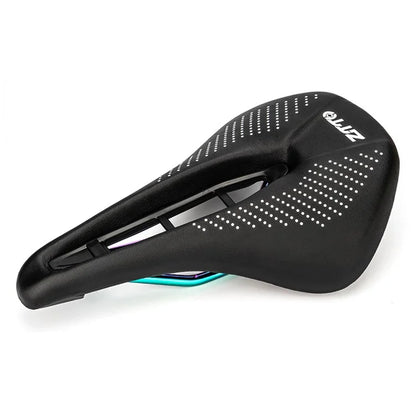 ZTTO 6901 Bicycle Saddle Wide Bike Seat Soft Bike Replacement Hollow Design  /  White
