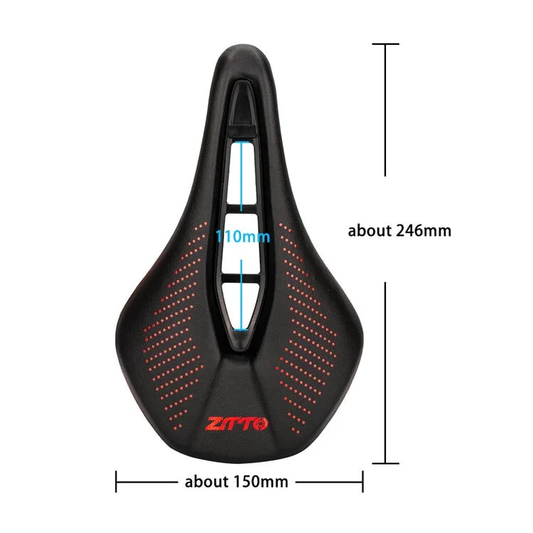 ZTTO 6901 Bicycle Saddle Wide Bike Seat Soft Bike Replacement Hollow Design  /  White