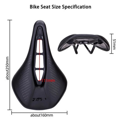 ZTTO 6900 Mountain Road Bike Saddle Cycling Soft Leather Hollow Cushion+Red Dots