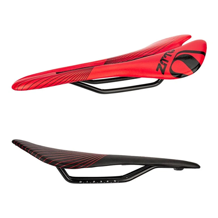ZTTO 6610 Mountain Road Bike Leather Seat Cushion Ergonomic Hollow Bicycle Saddle  /  Red
