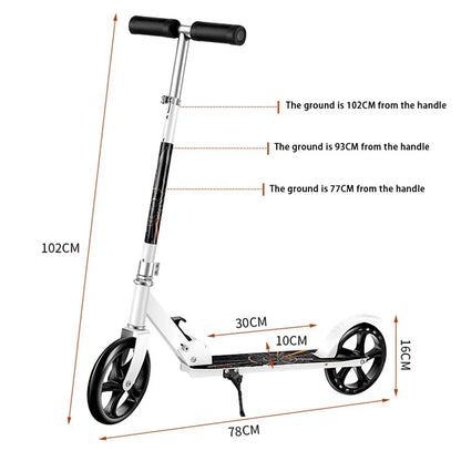 888888 Aluminum Alloy Commuting Foldable Scooter (200 Thickened Version)