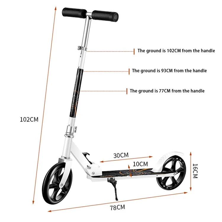 888888 Aluminum Alloy Commuting Foldable Scooter (200 Thickened Version)