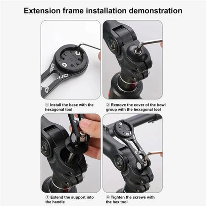 BENGGUO BG-2117 Bicycle Computer Holder Aluminum Alloy Bike Stem Speedometer Phone Extension Bracket