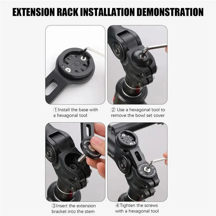 BENGGUO BG-2118 Bicycle Computer Aluminum Alloy Extension Bracket with Silicone Phone Holder