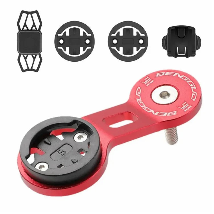 BENGGUO BG-2118 Bicycle Computer Aluminum Alloy Extension Bracket with Silicone Phone Holder
