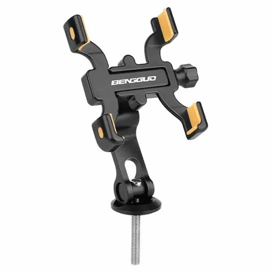 BENGGUO BG-2965 Aluminum Alloy 360 Degree Rotation Mechanical Lock Bike Phone Mount Bracket