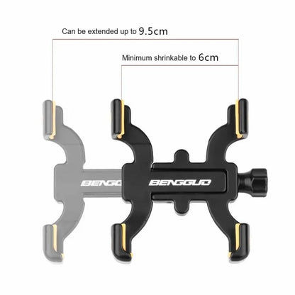 BENGGUO BG-2965 Aluminum Alloy 360 Degree Rotation Mechanical Lock Bike Phone Mount Bracket