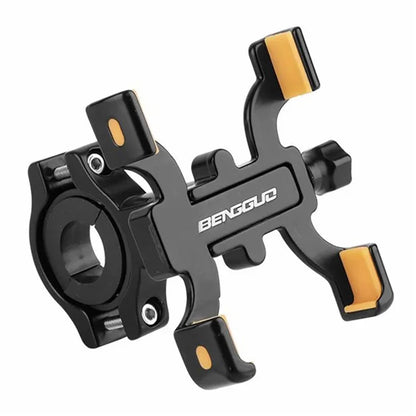 BENGGUO BG-2965 Aluminum Alloy 360 Degree Rotation Mechanical Lock Bike Phone Mount Bracket