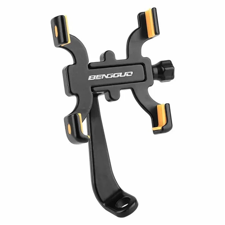 BENGGUO BG-2965 Aluminum Alloy 360 Degree Rotation Mechanical Lock Bike Phone Mount Bracket