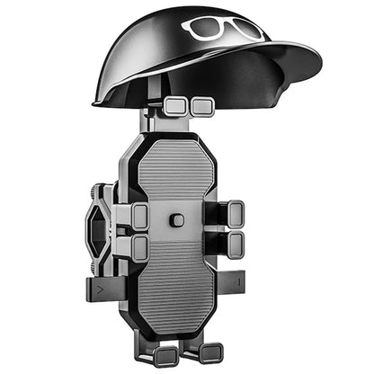 HL-M28 Nylon+ABS Motorcycle Phone Mount Holder Cell Phone Bike Holder with Helmet Shaped Sun Visor