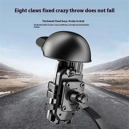 HL-M28 Nylon+ABS Motorcycle Phone Mount Holder Cell Phone Bike Holder with Helmet Shaped Sun Visor