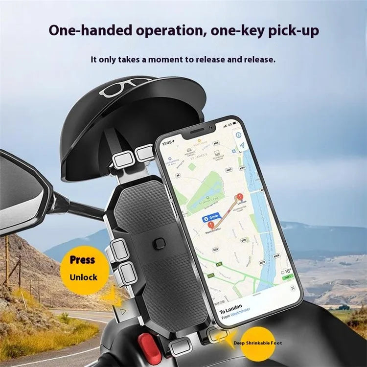 HL-M28 Nylon+ABS Motorcycle Phone Mount Holder Cell Phone Bike Holder with Helmet Shaped Sun Visor