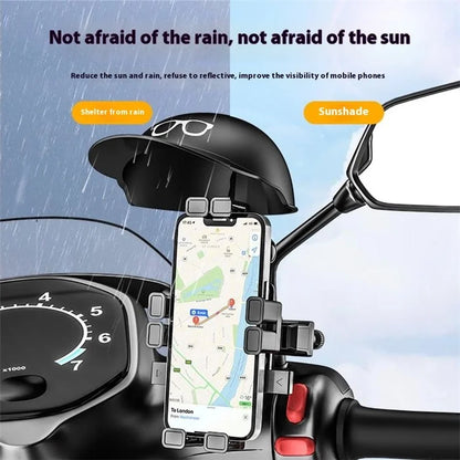 HL-M28 Nylon+ABS Motorcycle Phone Mount Holder Cell Phone Bike Holder with Helmet Shaped Sun Visor