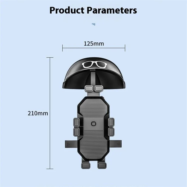 HL-M28 Nylon+ABS Motorcycle Phone Mount Holder Cell Phone Bike Holder with Helmet Shaped Sun Visor
