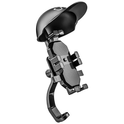 HL-M28 Nylon+ABS Motorcycle Phone Mount Holder Cell Phone Bike Holder with Helmet Shaped Sun Visor