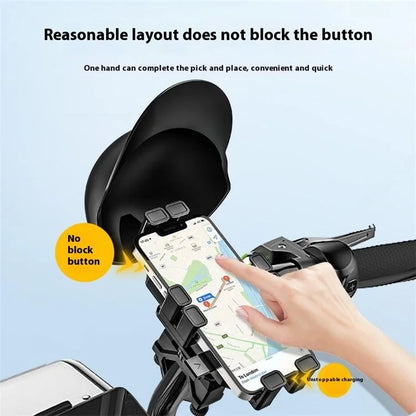 HL-M28 Nylon+ABS Motorcycle Phone Mount Holder Cell Phone Bike Holder with Helmet Shaped Sun Visor