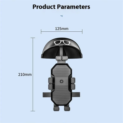 HL-M28 Nylon+ABS Motorcycle Phone Mount Holder Cell Phone Bike Holder with Helmet Shaped Sun Visor