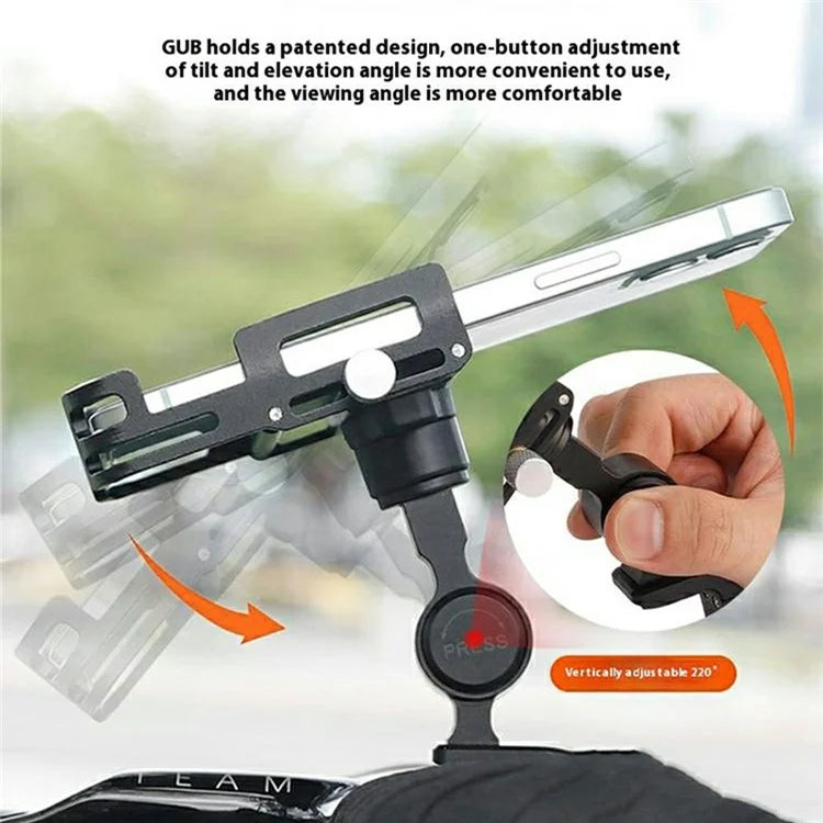 GUB PLUS 22 Adjustable Aluminum Alloy Bicycle Phone Holder Multifunctional Handlebar Phone Mount for 50-100cm Width Phones