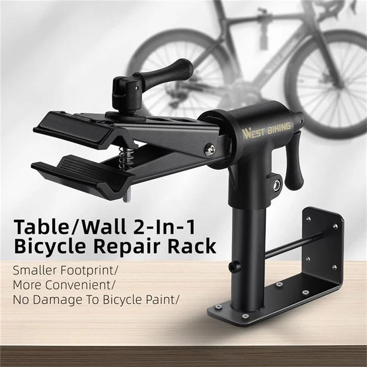 WEST BIKING YP0719353 Bike Holder Clamp Carbon Steel Table / Wall Mounted Bicycle Hanging Repairing Bracket