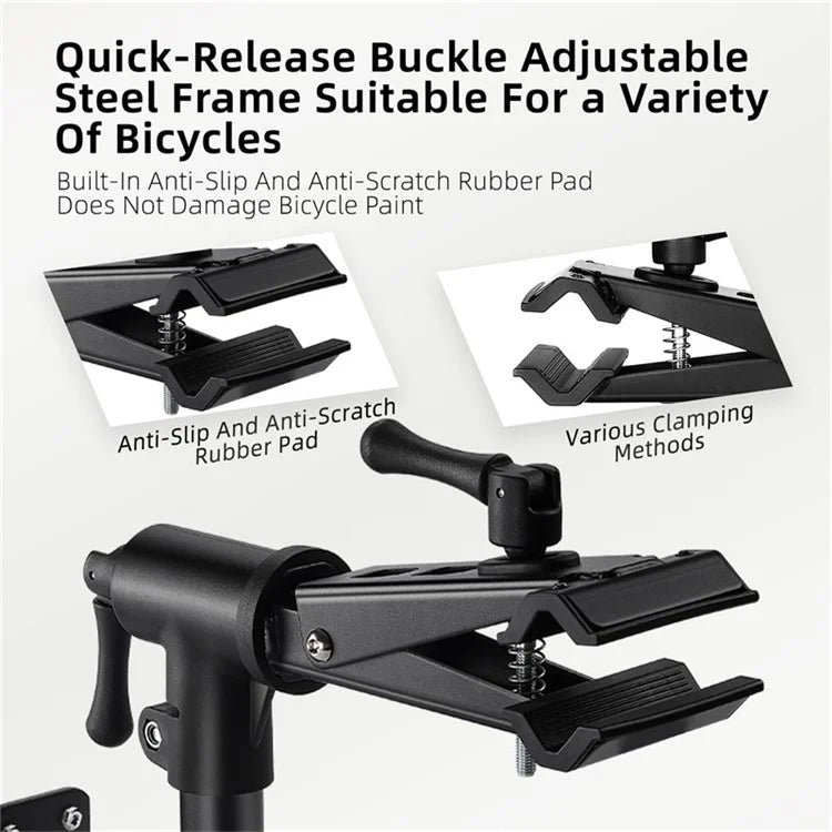 WEST BIKING YP0719353 Bike Holder Clamp Carbon Steel Table / Wall Mounted Bicycle Hanging Repairing Bracket