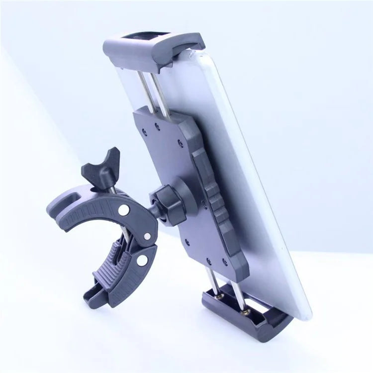 L101+M012 Bicycle Cell Phone Holder for Tablets Adjustable Clamping Clip Bracket