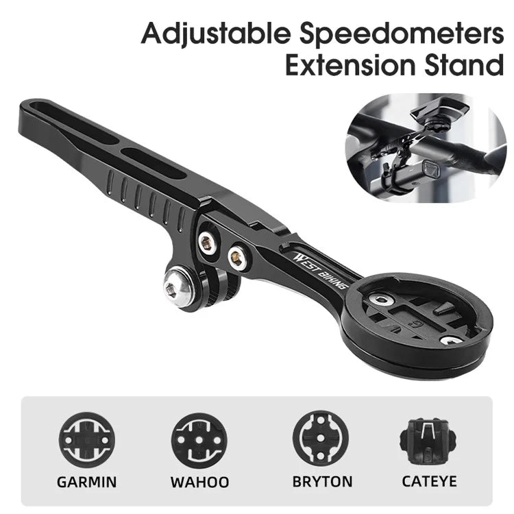 WEST BIKING YP0719356 Bicycle Computer Holder Aluminum Alloy Cycling Speedometer Bike Handlebar Bracket