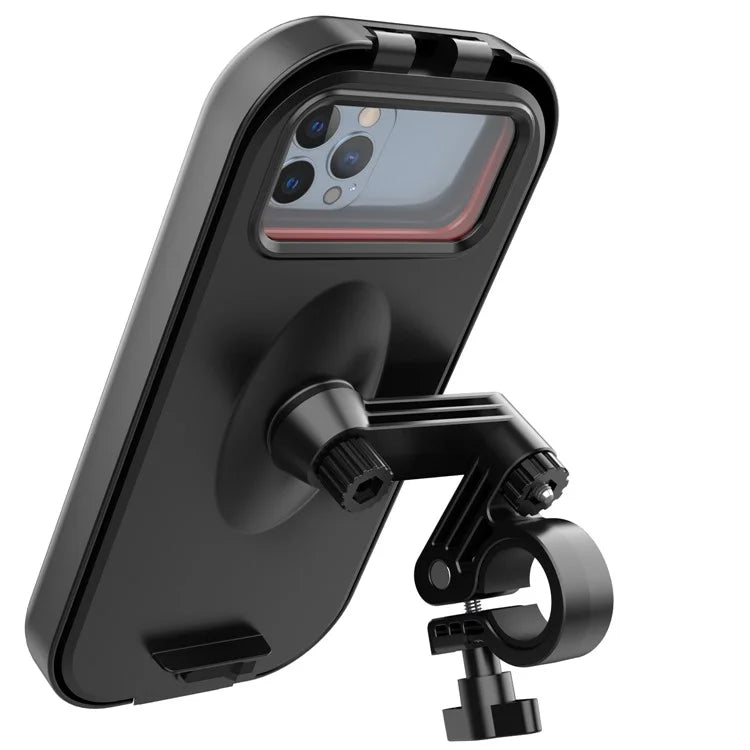 HL-159 Waterproof Motorcycle Rearview Mirror Phone Mount Holder Rotation for 4.7-6.8 Inch Phones