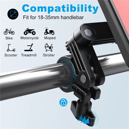 HL-159 Waterproof Motorcycle Rearview Mirror Phone Mount Holder Rotation for 4.7-6.8 Inch Phones