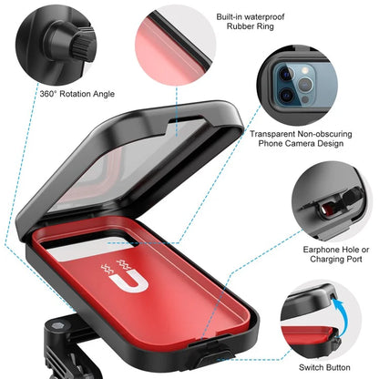 HL-159 Bicycle Stem Phone Mount Waterproof Bike Motorcycle Rotation Phone Holder Bracket