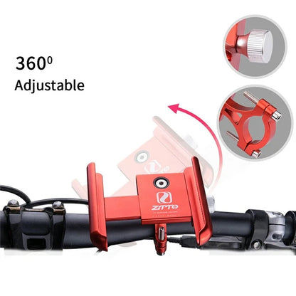 ZTTO Z82 360 Degree Adjustable Aluminum Alloy Phone Holder for Motorcycle / Road Bike / Electric Bicycle
