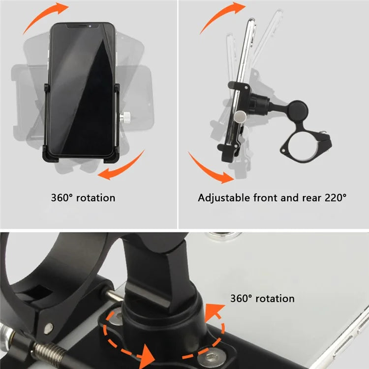GUB PLUS 19 Adjustable Angle Aluminum Alloy Bicycle Handlebar Mount Phone Holder